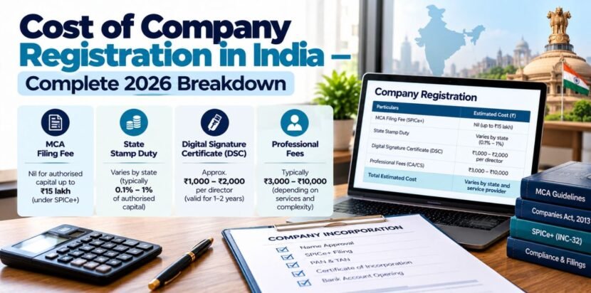 Cost of Company Registration in India